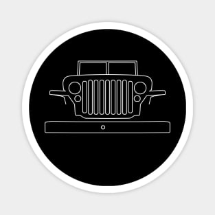 Classic Willys Overland MB Jeep 4x4 white outline graphic Magnet